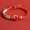 Pulseira Nó Mandala Nó Pan Chang Rosa Corda de Mão Feita à Mão DIY Cordão Tecido Pode Usar Miçanga da Sorte Acessórios de Joalheria Pulseira