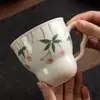 Taza de Té de Cerámica Pintada a Mano Bajo Esmalte con Platillo Set Alto Valor Estético Taza de Anfitriona Taza de Café para el Hogar Degustación de Té Vajilla de Té