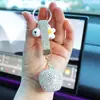 Anel de Corrente para Chaveiro de Controle Remoto de Carro Maçã Totalmente Cravejado com Diamantes Pingente Personalizado para Casal Exquisito Pendente para Bolsa Venda por Atacado