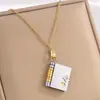 Collar de Acero de Titanio, Popular en Europa y América, Collar con Forma de Libro de Carta de Amor Grabada, Collar con Forma de Sobre de Carta de Amor Abrible, Cadena para Clavícula