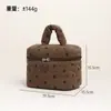 Bolsa de Lona Tipo Cubo Retro Floral de Pana Hecha a Medida en Fábrica Transfronteriza, Bolsa Portátil de Gran Capacidad para Artículos de Tocador