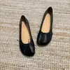 Versão em pele de ovelha ~ Sapatilhas femininas verdes confortáveis de sola macia com laço, sapatos baixos rasos retrô para o trabalho