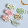 Grampo de Cabelo Peixe com Padrão Colorido, Grampo de Pescada Fofo e Transparente, Presilha Estilo Doce para Franja Lateral de Menina, Acessório de Cabelo de Desenho Animado