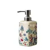 Botella Cuadrada de Cerámica con Flores Completas Personalizada para Loción Exportación Venta Caliente Transfronteriza Botella de Cerámica para Loción Botella para Desinfectante de Manos de Baño