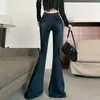 Jeans Acampanados de Tiro Bajo para Mujer, Pantalones Acampanados Retro de la Alta Calle Americana, Ajuste Delgado de Gama Alta, Outfits de Chica Atrevida hasta el Suelo