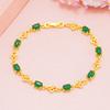 Pulsera de oro vietnamita con cristales de imitación de color transfronterizos para mujer, la más vendida en Amazon, joyería de cobre con circonitas europeas y americanas al por mayor