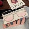 Novos óculos blush óculos planos para estudante óculos fofos para meninas armação gradualmente redonda armação de moda para miopia atacado