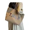 Bolsa de Lona de Grande Capacidade para Ir ao Trabalho e Sair, Logotipo Impresso Personalizado, Elegante Feita em Casa Ampliada e Espessada Bolsa Ecológica para Eventos de Presente