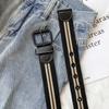 Jeans Feminino Fashionável Estilo Coreano Decoração Cinto Sem Furos Cinto de Lona Cordão Versátil para Mulheres