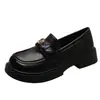 Mocasines con textura de piel de vaca zapatos pequeños de cuero para mujer 2026 nuevo primavera y otoño suela gruesa zapatos JK versátiles estilo británico zapatos individuales japoneses