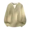 Suéter Pulóver de Punto Falso de Dos Piezas para Hombre Otoño Invierno 2026 Cuello Redondo Moda Juvenil Bloque de Color Holgado Casual Camiseta Base