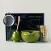 Cuenco de cerámica para matcha, juego de té matcha de estilo japonés, cepillo de bambú para matcha, accesorios para la ceremonia del té de la dinastía Song Baiben Li