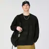 Camiseta Jacquard de Manga Larga Inspirada en el Diseño para Hombre, Nuevo Modelo 2026, Cuello Redondo, Corte Holgado Casual, Capa Base