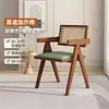Silla de ratán Chandigarh, silla de comedor de madera maciza, silla con reposabrazos estilo francés de mediados de siglo para uso doméstico, taburete, silla de ratán de ocio