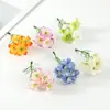 Simulación Flor de Pensamiento de Cinco Pétalos Cabeza Tres Colores Decoración de Boda DIY Material de Flor Hecha a Mano Arreglo de Pared de Flores Accesorios de Flores Artificiales