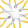 Juego de 8 piezas amarillo de 4.5 pulgadas en stock pinzas para alambre mango amarillo joyería hecha a mano diy pinzas de punta