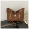 Bolso de Hombro Vintage Texturizado con Cadena para Commuter Mujer 2024 Nuevo en Invierno Estilista Ins Bolso Esmerilado Bolso Tote para Mujer