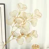 Flores Artificiales Doradas Bayas Rojas Artificiales Planta del Dinero Eucalipto Hojas Doradas Flor de Navidad Bayas de Acebo Flores de Año Nuevo