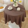 Tecido de Algodão e Linho de Cor Sólida Estilo Fresco Toalha de Mesa Decoração com Franjas Pequena Toalha de Mesa Redonda Mesa de Centro Escrivaninha Toalha de Mesa Retangular