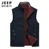 Novo Colete Casual Reversível Masculino para Primavera e Outono Feito de Algodão para Pessoas de Meia-Idade e Idosos para Pesca e Fotografia ao Ar Livre