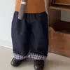 Suéter azul smog para niños otoño e invierno estilo coreano bebé elegante de punto acanalado color liso suéter de punto ropa de invierno ropa versátil para bebé