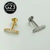F136 Titânio Incrustado Zircônia Pregos de Osso da Orelha Fabricante Transfronteiriço Titânio Body Piercing Joias Pregos de Orelha Pregos de Lábio Estoque Atacado