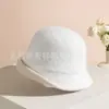 2024 Chapéu Bacia de Pelo Longo de Coelho Angorá Chapéu de Tricô Feminino Inverno Quente Chapéu de Pescador Cor Contrastante Chapéu Bacia Lateral Enrolada Luxo