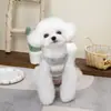 Ropa para Perros Ropa para Mascotas Corgi Pomerania Bichón Perros Pequeños Gatos Otoño e Invierno Cálido Chaleco de Terciopelo de 24 Rayas