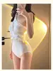 Traje de Baño Estilo Puro Deseo para Mujer, Bikini Sexy Francés Triángulo de una Pieza para Cubrir en la Playa, Bikini Estilo Vacaciones Ropa de Baño para Mujer