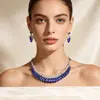 Exclusivamente para juegos de joyería nupcial de alta gama transfronterizos, accesorios con incrustaciones de pedrería, decoraciones de juegos de collares de boda de combinación multicolor