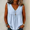 Nueva camiseta casual de manga corta con cuello en V de color sólido estilo bohemio para resort, de longitud media