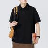 Qi Haipeng ropa de trabajo pesada en la nube polo de manga corta para hombre camiseta de solapa con bolsillo suelto de alta calidad top de color sólido