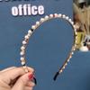 Diadema de perlas nueva accesorios para el cabello de novia nudo tejido a mano giro lazo diadema corona tocado femenino venta al por mayor