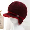 Llegada Nueva de Invierno Sombrero para Madre de Mediana Edad y Anciana Sombrero de Lana Grueso Acolchado con Terciopelo Tejido Sombrero para Ciclismo de Mujer Resistente al Viento Protección contra el Frío Protección para los Oídos