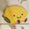Alfombra de Piso de Imitación Cachemir con Dibujos de Frutas para Dormitorio, Alfombra de Mesita de Noche, Alfombra de Piso Absorbente de Agua y Antideslizante para Baño, Alfombra de Piso Resistente al Desgaste y Fácil de Cuidar