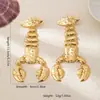 Pendientes de Metal con Forma de Langosta Exagerados, Creativos y de Moda, de Venta Caliente Transfronteriza, Adecuados para que las Mujeres los Usen en Fiestas