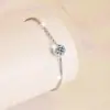 Pulseira de Prata 925 com Bolhas Pequenas, Bracelete de Moissanita de 1 Quilate, Banhada a Platina, Joia Simples e Estilosa, Fornecimento Transfronteiriço no Atacado