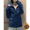Outono e Inverno Novo Estilo Moletom de Veludo com Forro Aberto Feminino Slim Top de Yoga com Capuz Esportivo Casual Versátil Jaqueta Simples