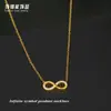 Accesorios de Collar con Símbolo de Infinito Dorado de Acero Inoxidable para Mujer Cadena para Clavícula con Colgante de Bucle Infinito de Zirconio de Acero de Titanio que No se Desvanece