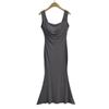 Vestido Longo Biquíni com Bojo, Gola Cruzada, Alça, Feminino, Verão 2024, Puro Desejo, Cintura Marcada, Emagrecedor, Cauda de Peixe nos Quadris