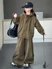 Traje de Trabajo para Niñas 2025 Nuevo Conjunto de Dos Piezas con Chaqueta de Moda Estilo Coreano para Primavera y Otoño Niños Medianos y Grandes