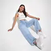2026 Novo Amazon Aliexpress Transfronteiriço Europeu e Americano Jeans Feminino Cintura Alta Solto Perna Reta Tendência Item Quente