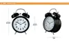 Reloj despertador de campana de 3 pulgadas con doble campana metálica, escaneo silencioso con función de luz nocturna
