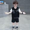 Novo Vestido Estilo Chinês para Meninos, Estilo Verão, Estilo Chinês Dinastia Han, Conjunto de Colete Bordado com Nuvens, Roupas de Performance para Desfile de Anfitrião Infantil