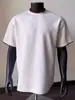 Camiseta Floral Gris de Manga Corta para Hombre, Marca de Verano de Moda, Estilo Retro Americano, Sensación de Alta Gama, Fresca y Elegante, Peso Pesado Ajuste Limpio Manga Media