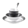 Melamina fondue tienda conjunto mesa cuatro piezas imitación porcelana plástico hotel restaurante vajilla platos restaurante taza cuchara traje comercial