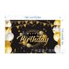 Cortina Popular Transfronteiriça Preto Dourado para Festa de Aniversário Suportes de Banner Personalizados Design de Imagem Tecido de Fundo para Festa Atacado