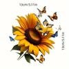Pegatina transfronteriza para coche con diseño de mariposa y girasol, decoración para carrocería, cubierta de la caja del acelerador, pegatina impermeable contra arañazos