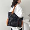 2023 nueva mochila escolar para estudiante gran capacidad bolso de mano de color contrastante bolso de hombro simple para el día a día bolso cruzado casual