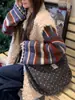 510172 Nova Bolsa Transversal de Pelúcia Coração Outono e Inverno Sacola de Compras Sacola de Compras Bolsa Transversal de Ombro Lona Grande Capacidade